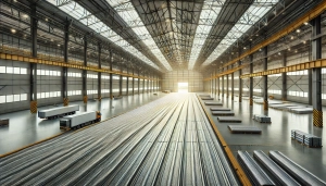 DALL·E 2025-03-03 13.39.19 – An industrial warehouse with a high-resistance deck roof designed for maximum security and durability. The image showcases a modern facility with a re