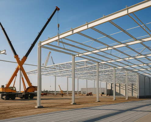 construcción naves industriales - proyecto integral en proceso de edificación